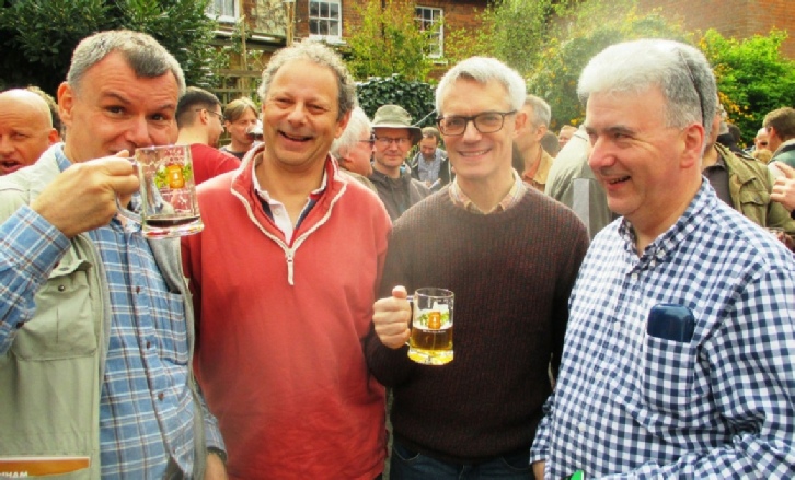 Mark Bravery, Mike Mehta, John Clarke and Kevin Desmond at this year’s Beer Festival