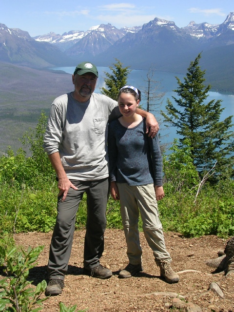 Robert McWilliams and his youngest daughter at the Glacier National Park, Montana